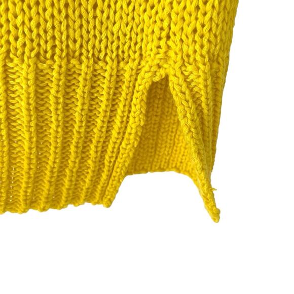 Ralph Lauren Villa Yellow Scoop Neck Open Weave knit sweater NWTS Large - Picture 5 of 8